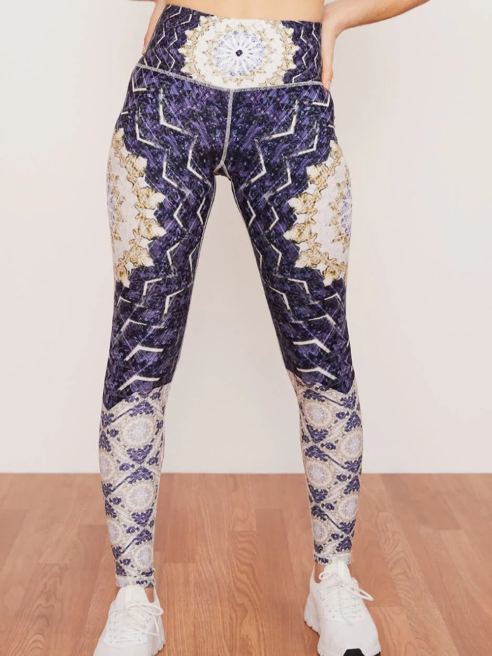 Wolven Purple Gold White Mandala High-Rise Leggings